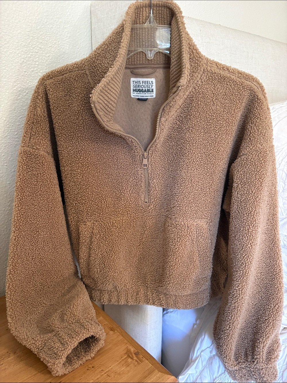 American Eagle Sherpa Half-Zip Teddy Pullover